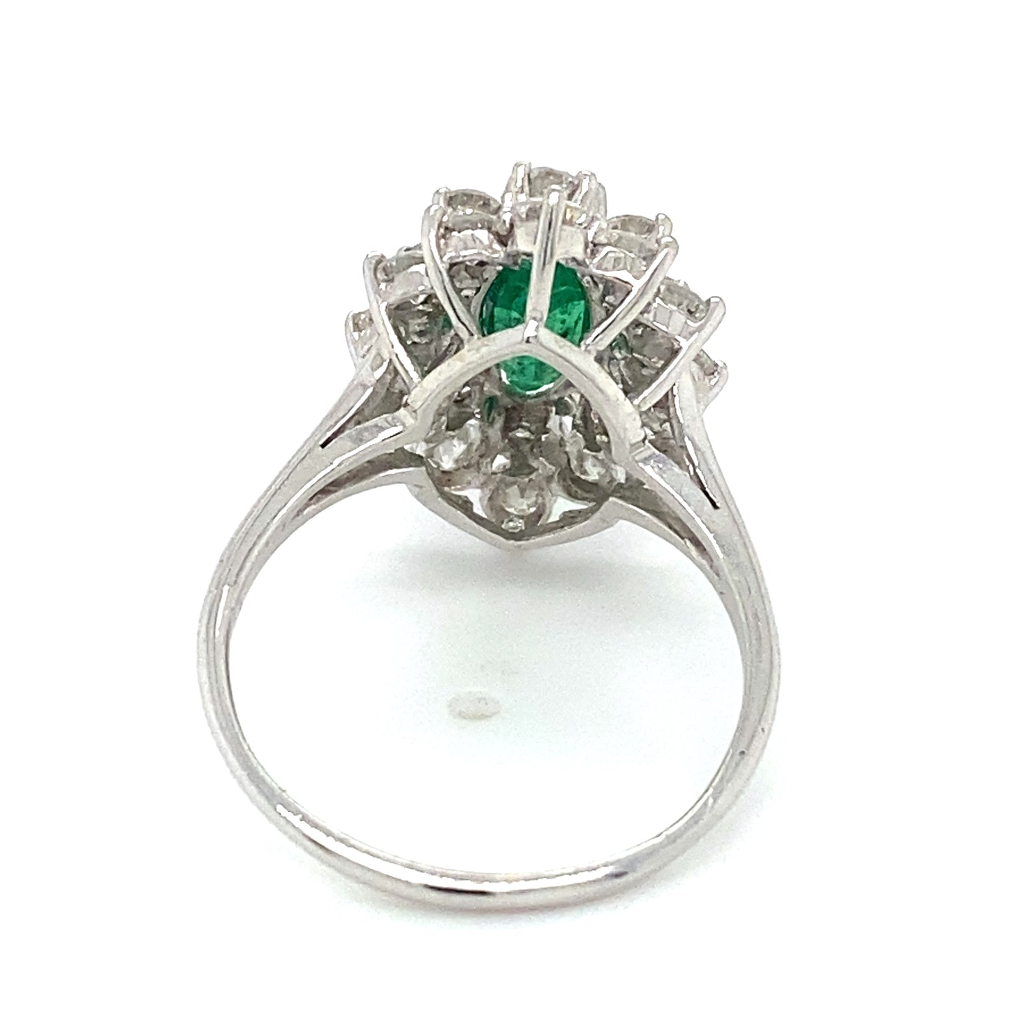 Circa 2000s 1.20ct Marquise Emerald Ring with 1.40CTW Diamonds in 18K White Gold
