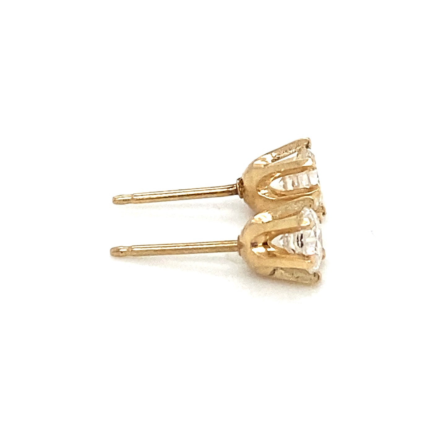 Circa 2000s 0.67 CTW Round Diamond Stud Earrings in 14K Gold