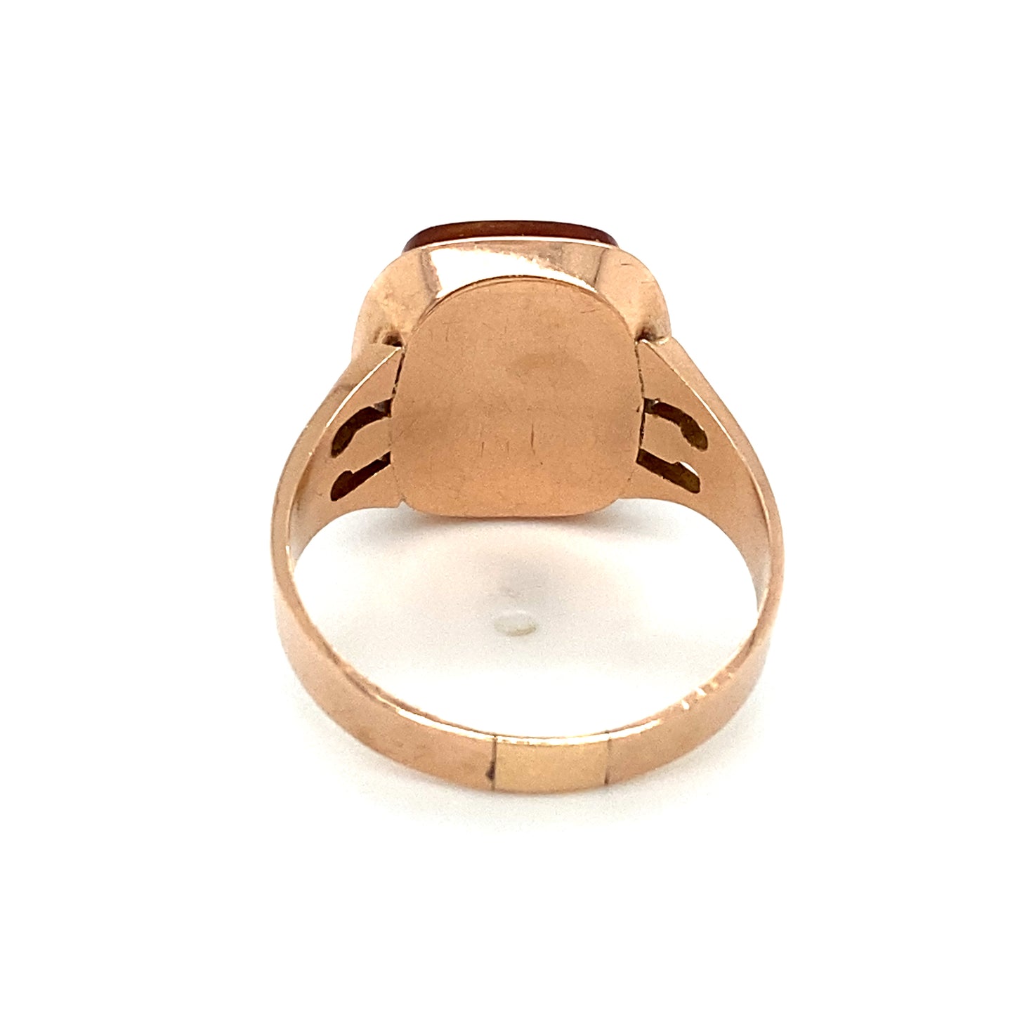 Circa 1910s Edwardian Carnelian Intaglio Ring in 14K Rose Gold