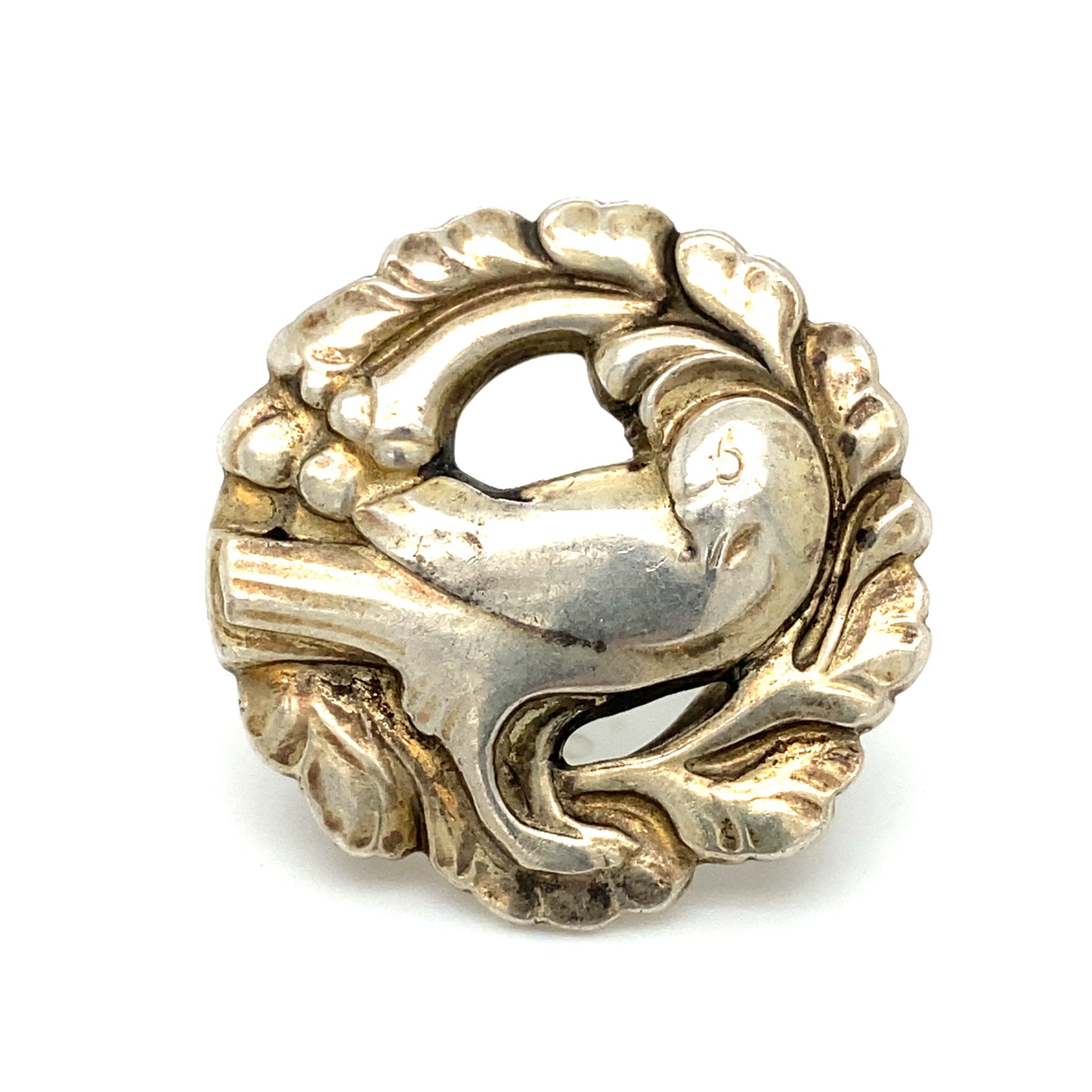 Circa 1960s Danish Bird Cocktail Ring in Sterling Silver