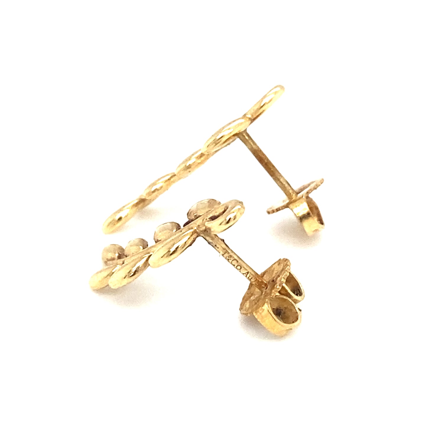 TIFFANY & CO. Paloma Picasso Olive Leaf Climber Earrings in 18K Gold