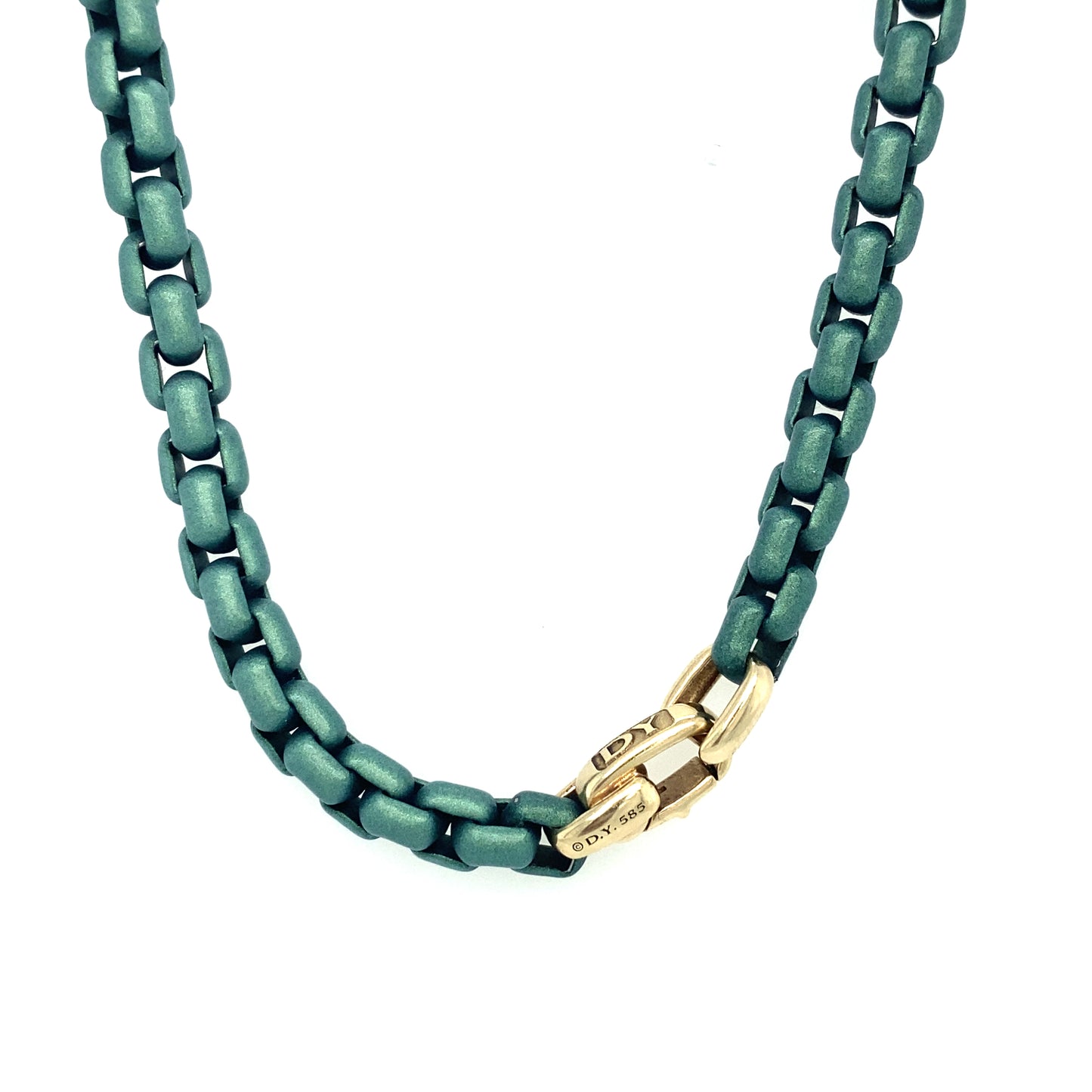 DAVID YURMAN DY Bel Aire Seafoam Chain Necklace in Stainless Steel/14K Gold
