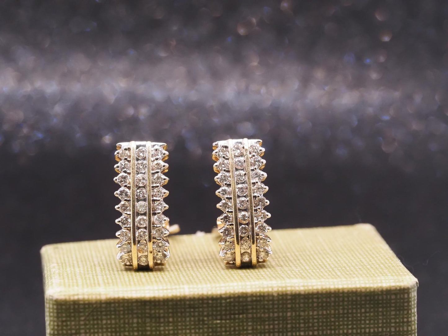 Estate 14K Yellow Gold and Diamond Earrings - VHK#986A