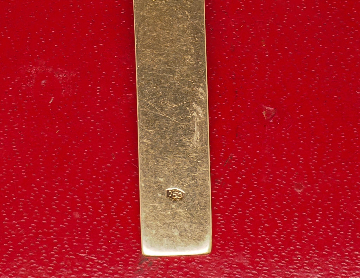 Estate Antique 18K Yellow Gold Synthetic Ruby Cross Pendant - VHK#552B