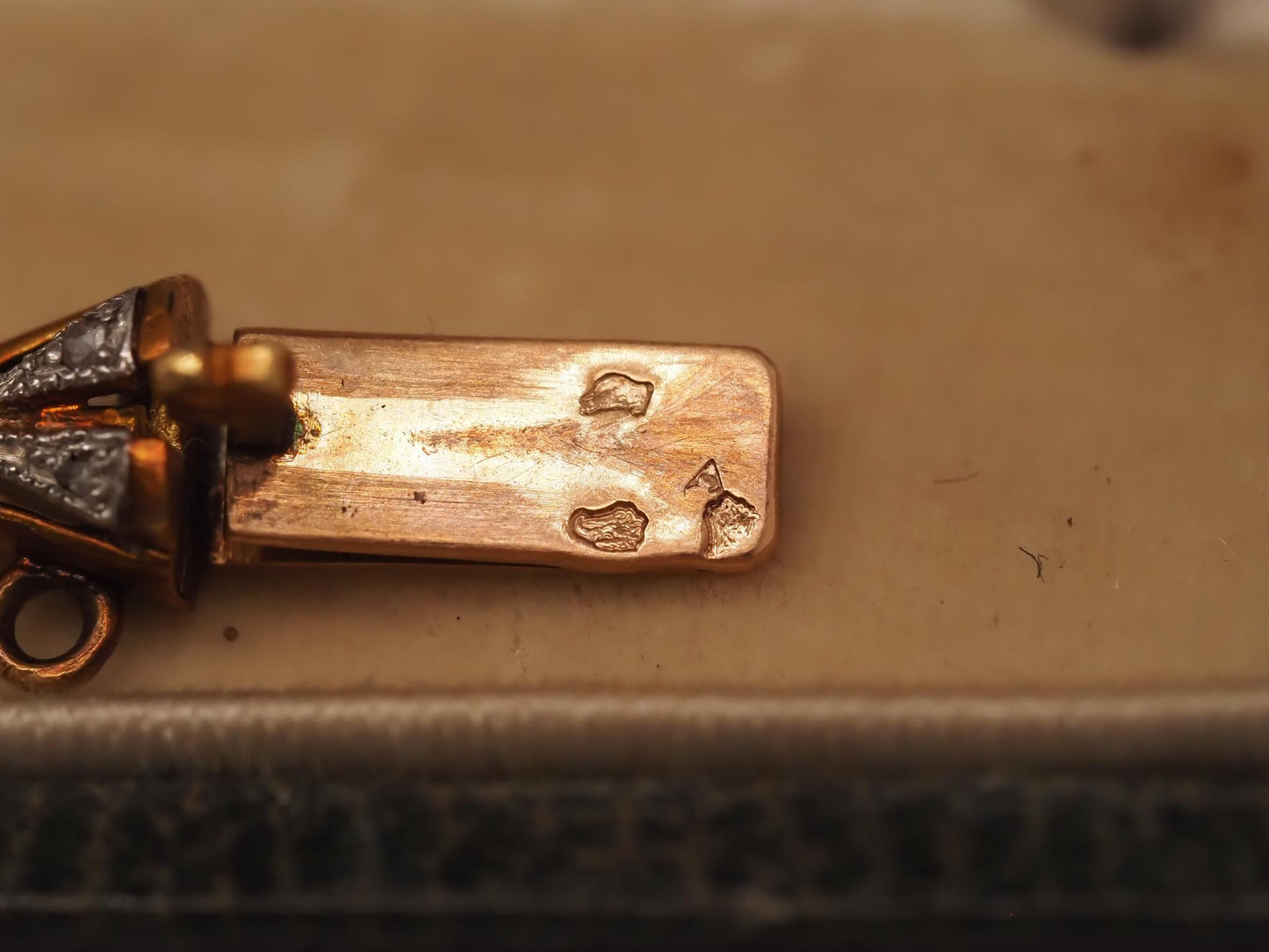 Circa 1910 Edwardian French 18K Yellow Gold Natural Sapphire, Diamond, and Pearl