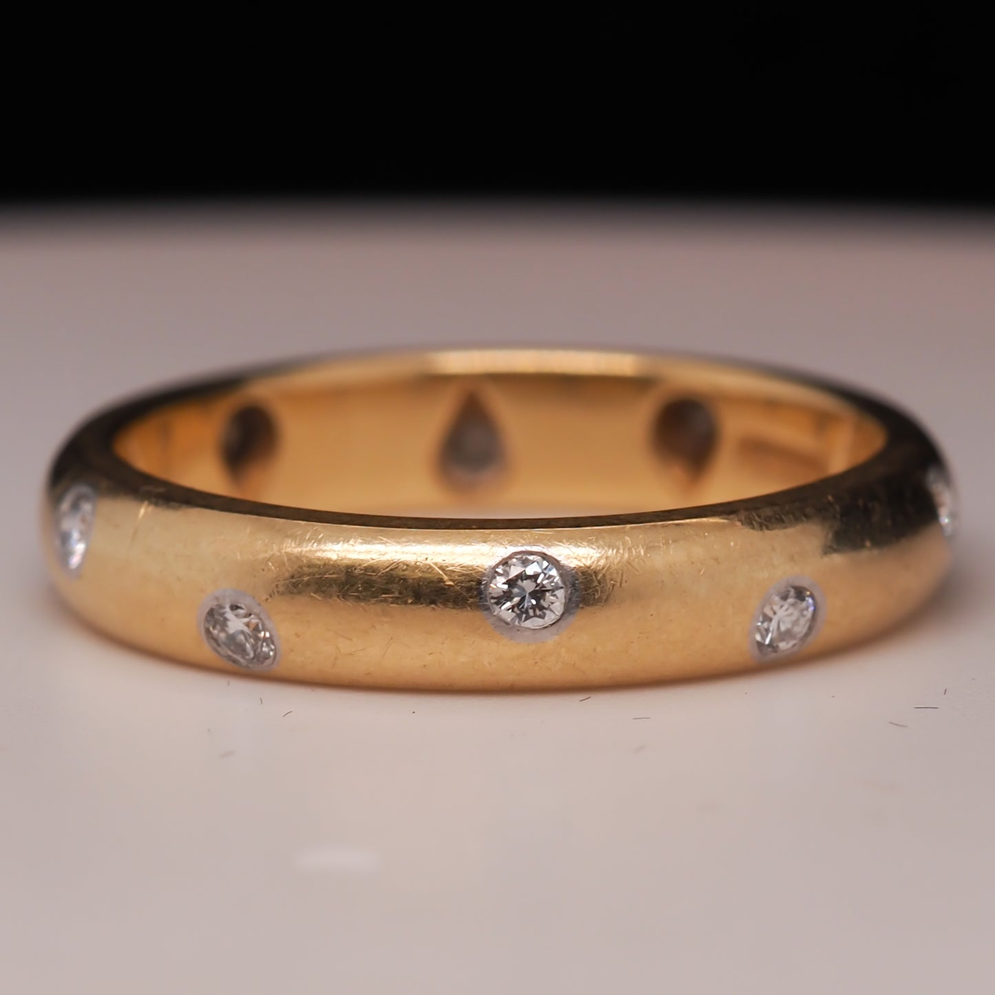 Vintage 18K Yellow Gold Tiffany & Co. ETOILE Diamond Wedding Band