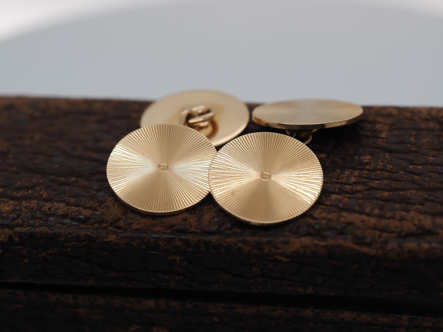 Circa 1950s Tiffany & Co. 14K Yellow Gold Disc Cufflinks