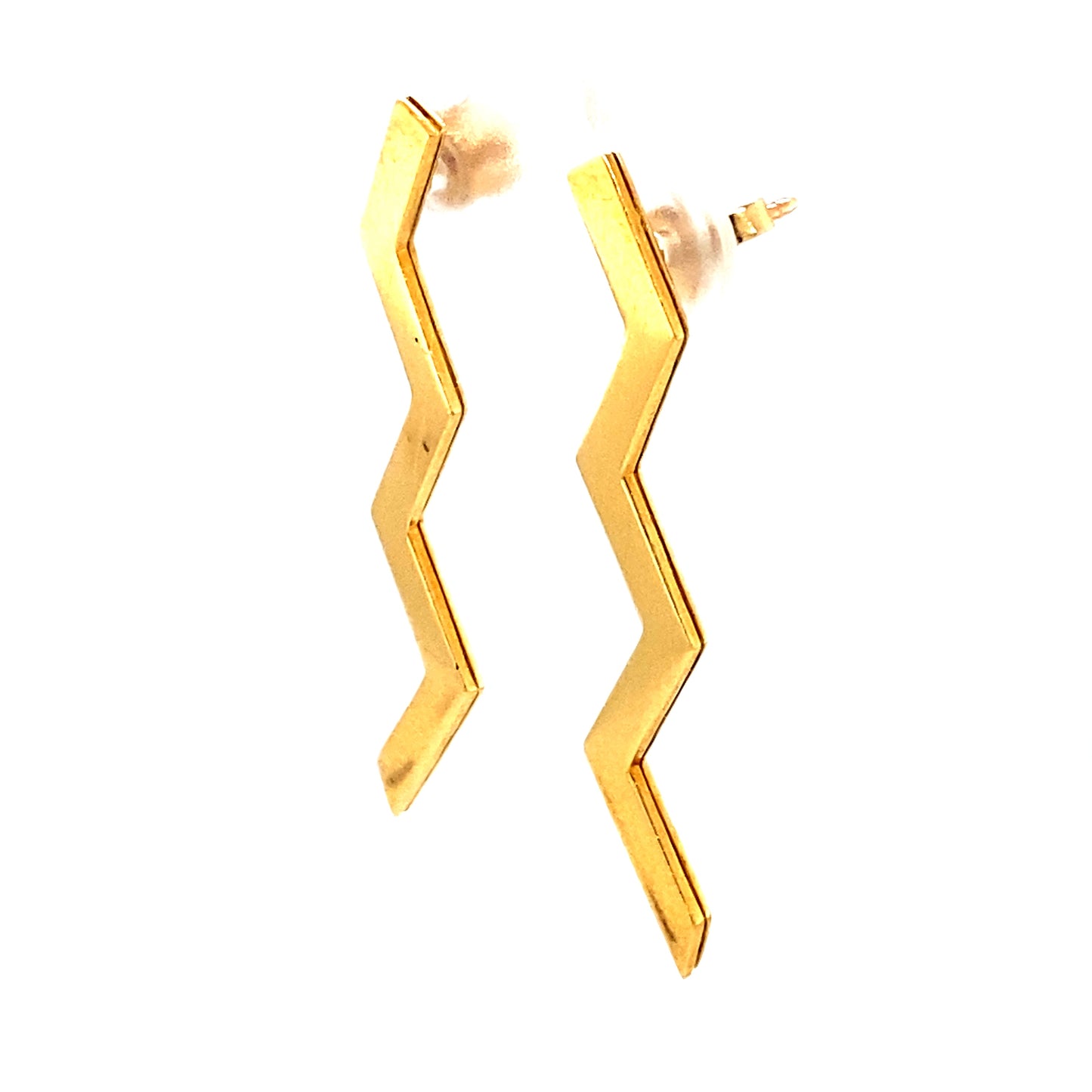 Tiffany & Co. Paloma Picasso 18K Gold Lightning Bolt Earrings