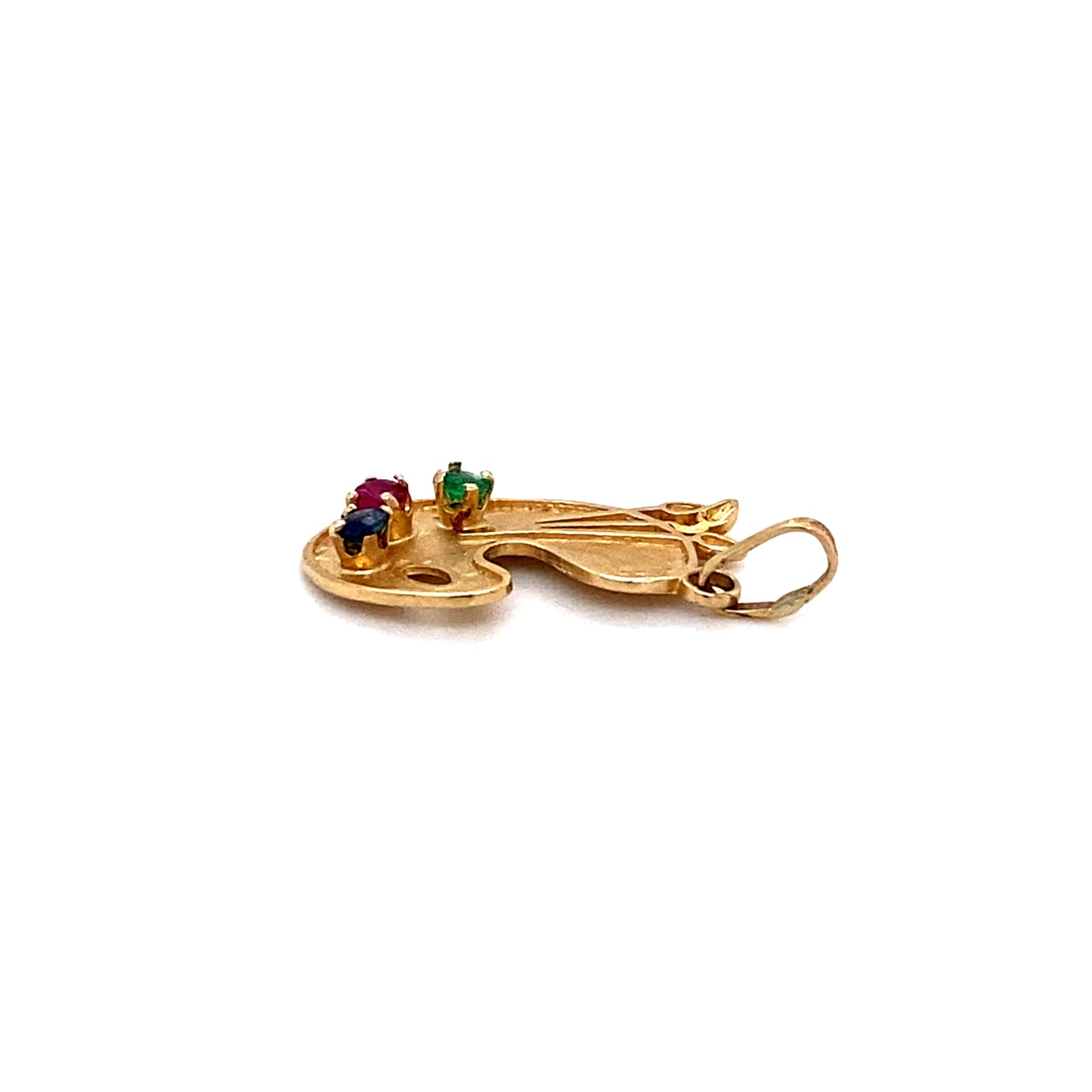 Vintage 1980s Gemstone Palette Charm in 14K Gold