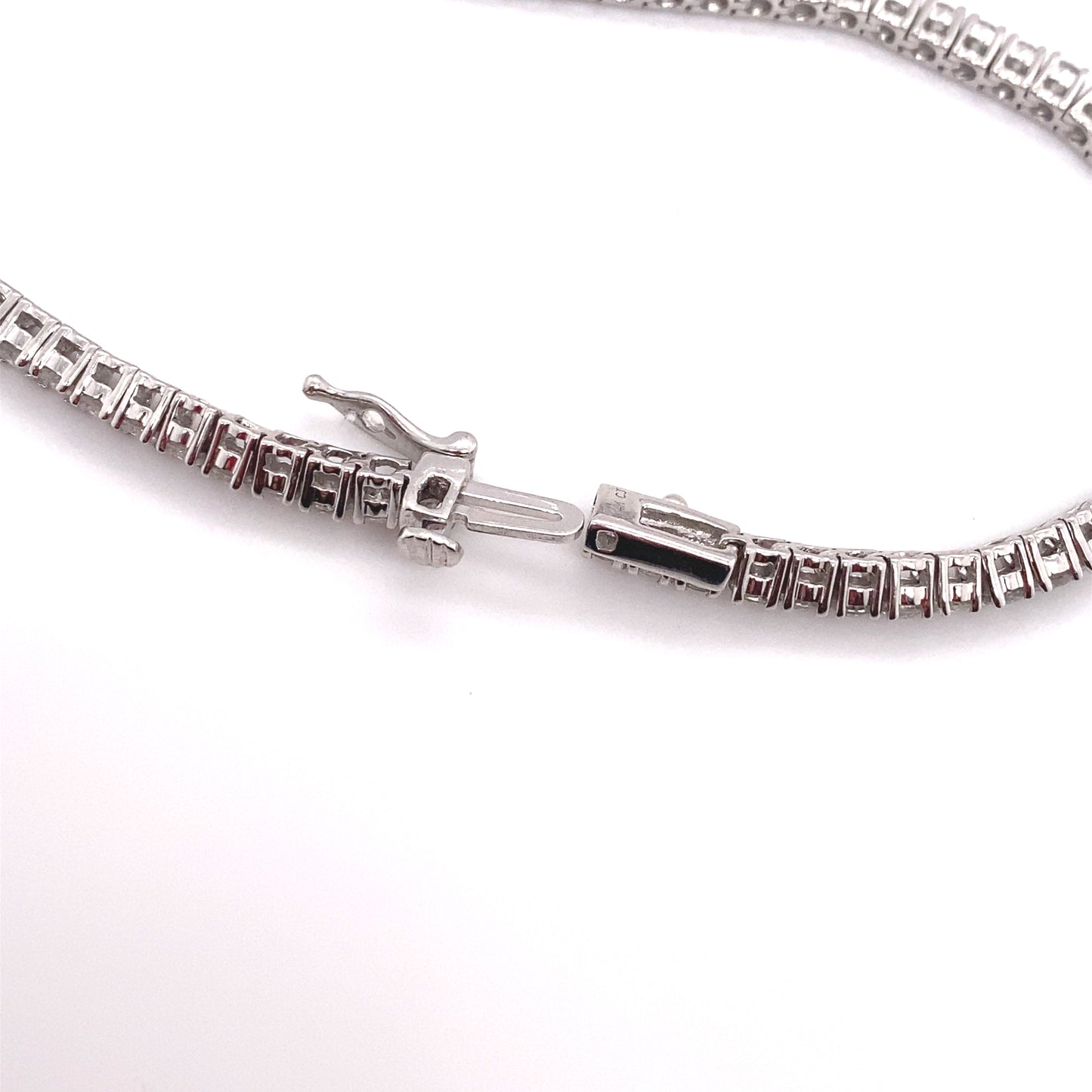 Circa 1990s 4.0 CTW Round Diamond Tennis Bracelet in 14K White Gold