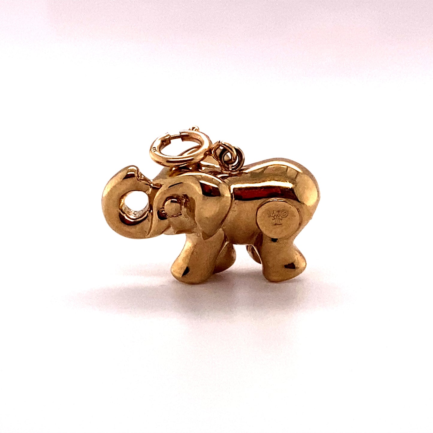 Vintage 1980s Elephant Charm in 14K Gold