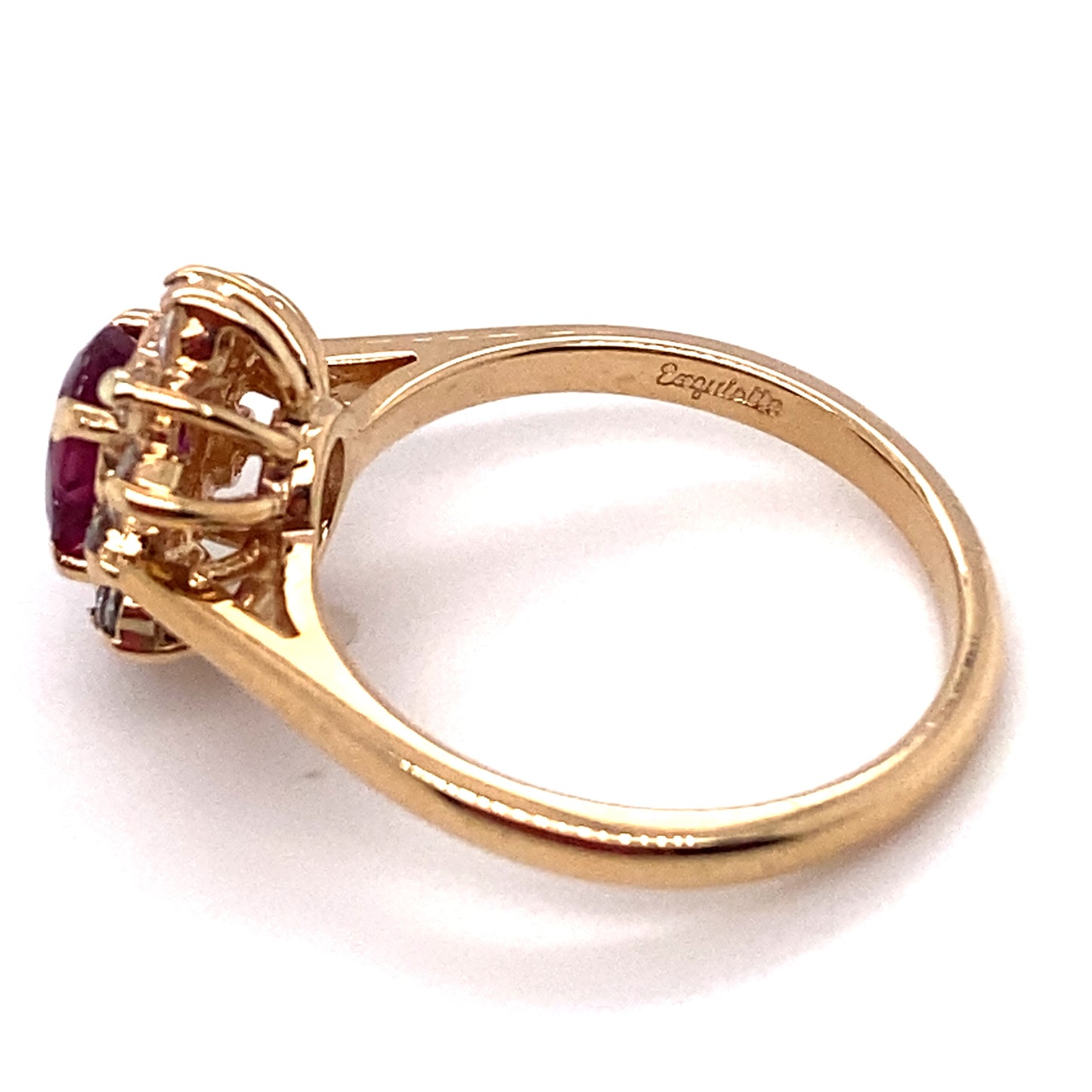Circa 1960 1 Carat Oval Ruby and Diamond Ring in 14K Gold
