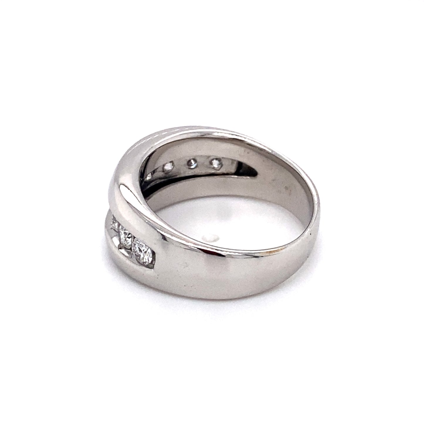 Circa 1980 10 Stone Diamond Wedding Band in 14 Karat White Gold