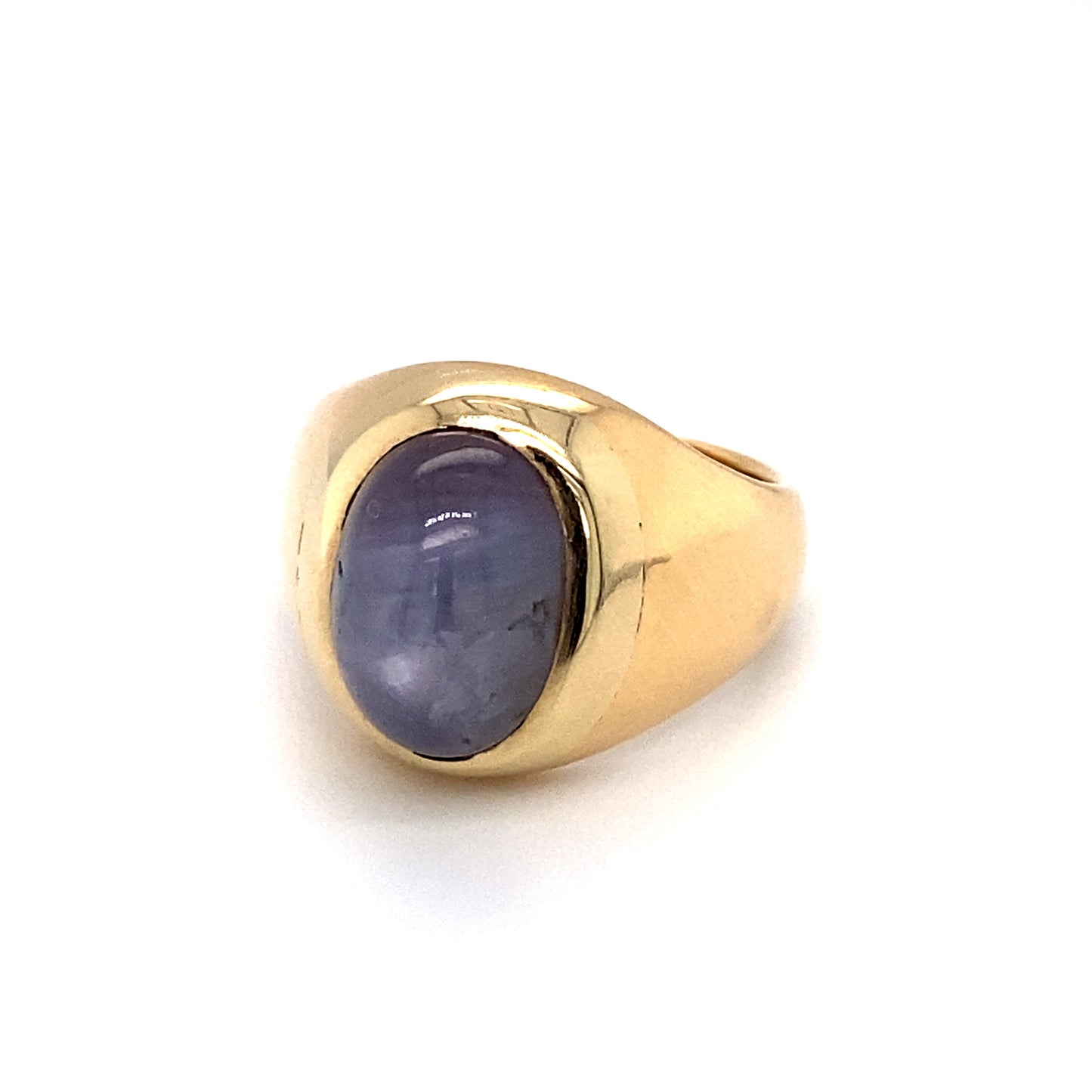 Circa 1920 Tiffany & Co. Cabochon Sapphire Ring in 18K Gold