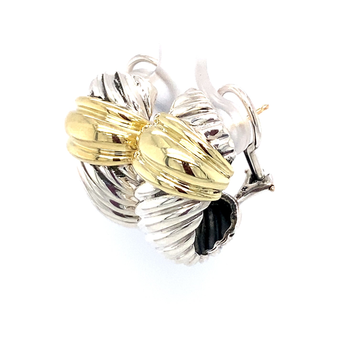 Circa 1990 David Yurman Two-Tone French Clip Earrings