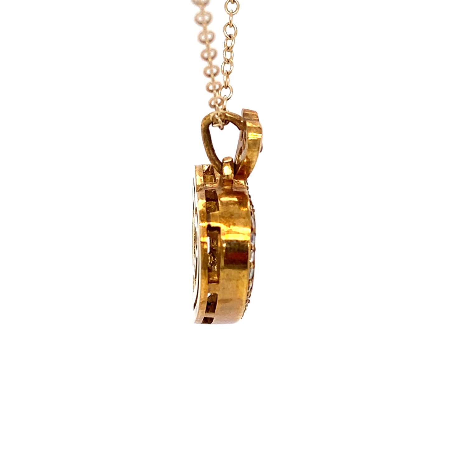Circa 1980 Custom Invisible Set Sapphire and Diamond Heart Pendant