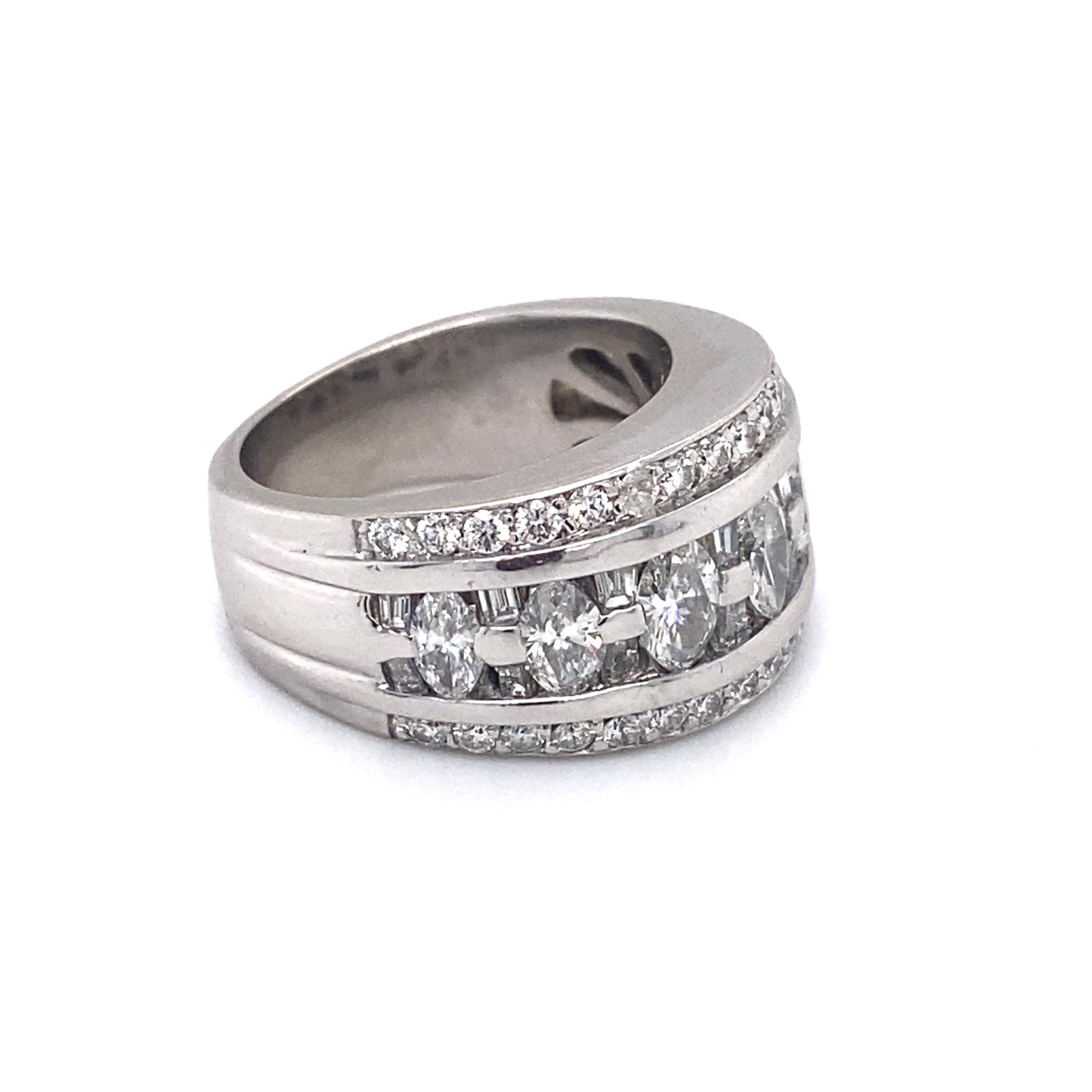 Circa 1980 3.0 Carat Round and Marquise Diamond Band in Platinum