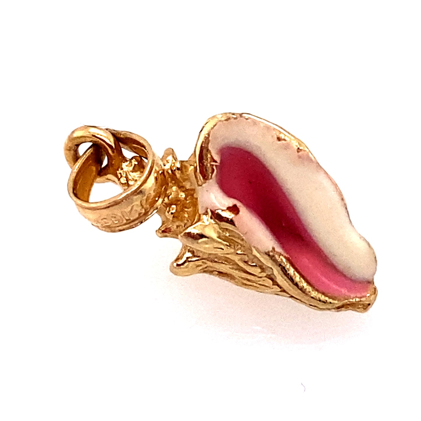 Circa 1980 Conch Seashell Pendant in 14K Gold