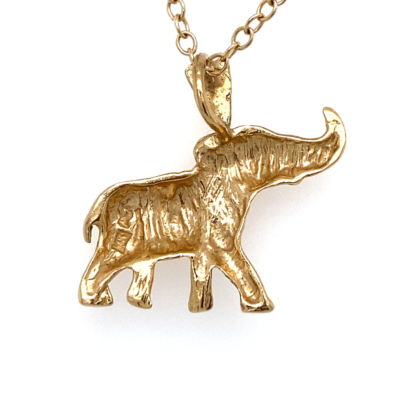 Circa 1950s Elephant Animal Pendant in 14K Gold