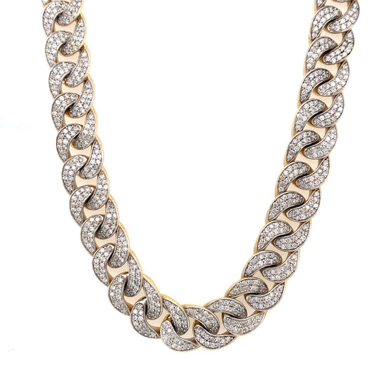 Circa 1990s 1.50 Carat Diamond Curb Link Chain Necklace in 10K Gold
