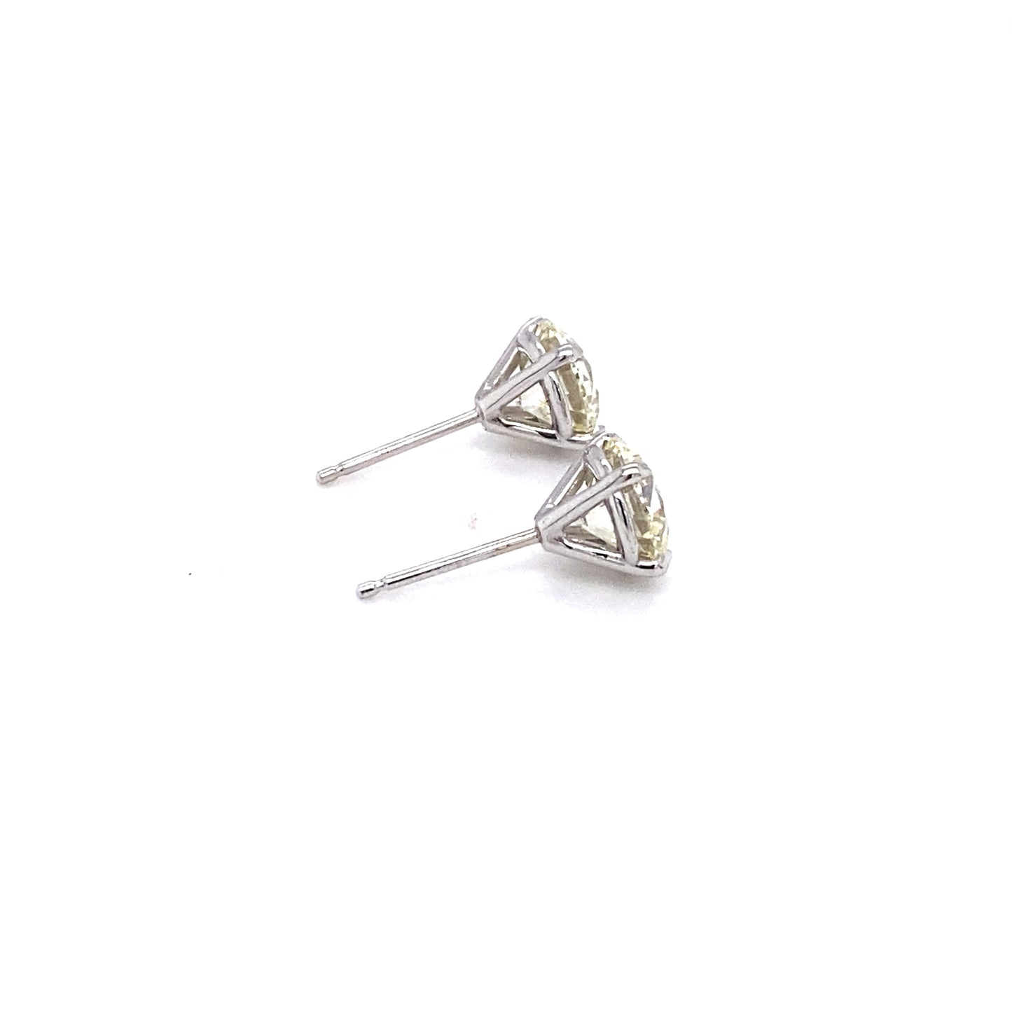 2.4 Carat Round Diamond Stud Earrings in Platinum