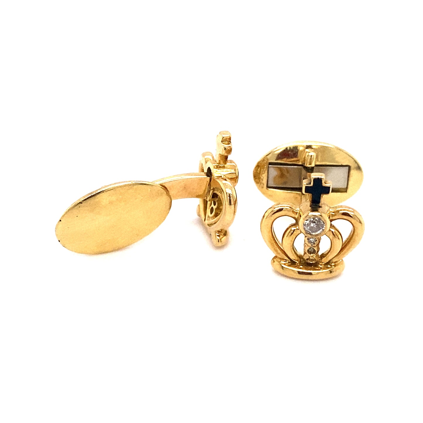 Tiffany & Co. Diamond Crown Cufflinks in 18K Gold