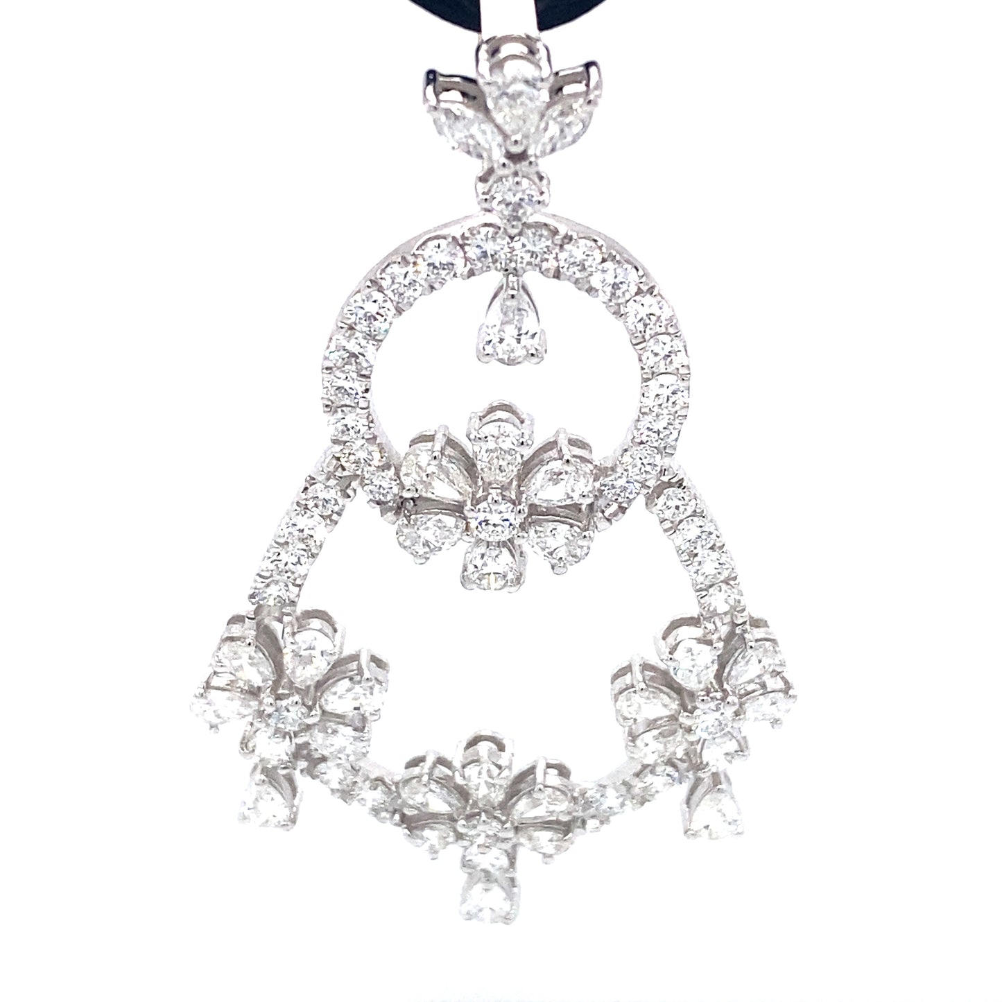 Circa 1980s French 7.5 Carat VVS Diamond Pendant in 18K White Gold