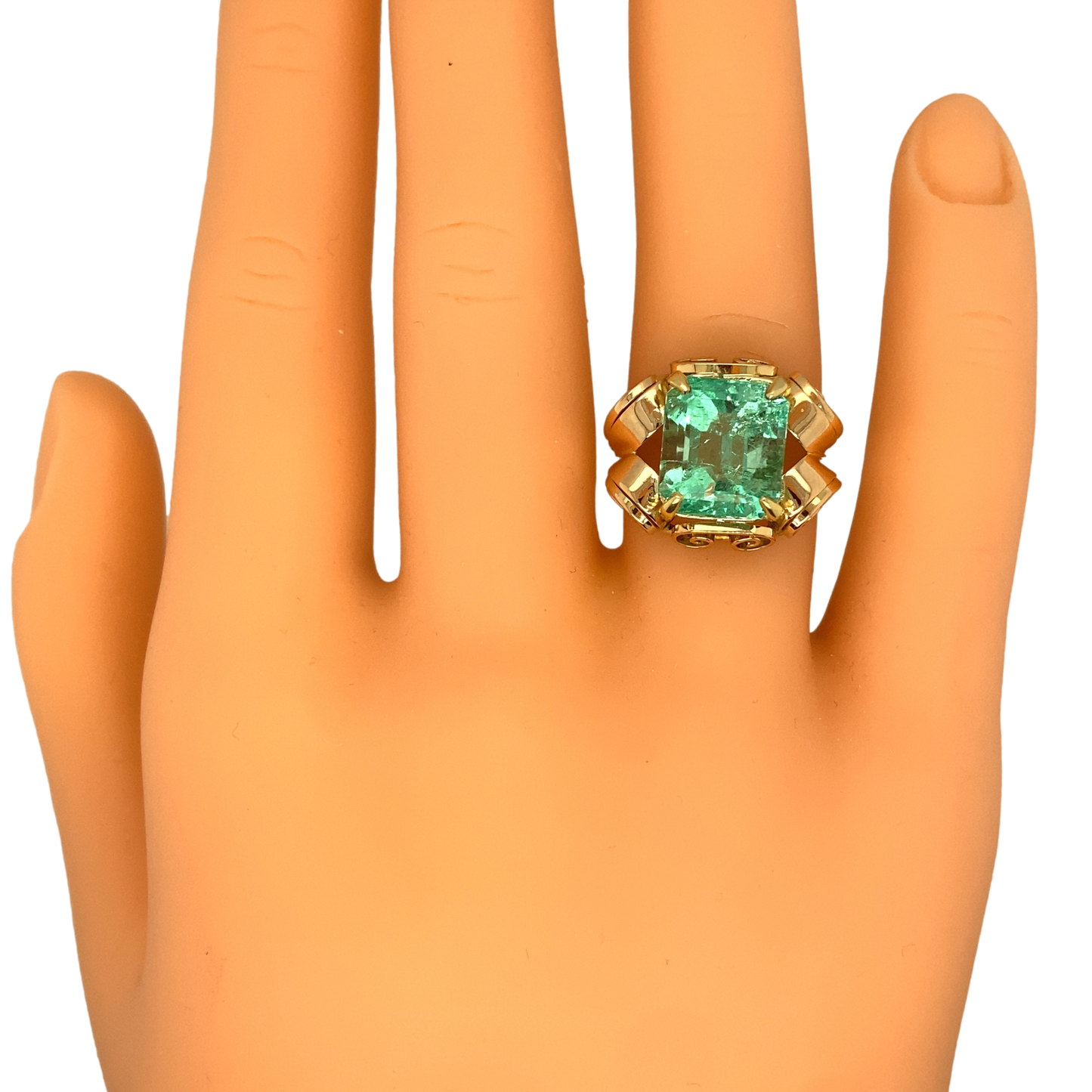 Circa 1960s 5.0ct Colombian Emerald Ring in 18K Gold
