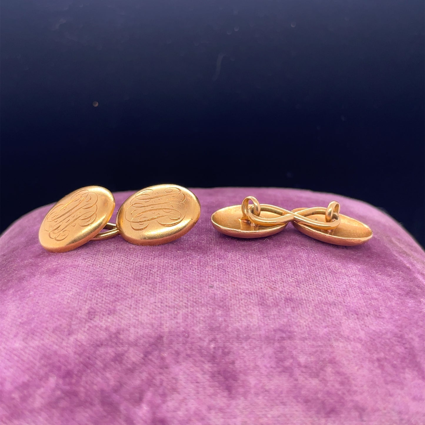 1910s 18K Yellow Gold Tiffany & Co. Monogram Cufflinks