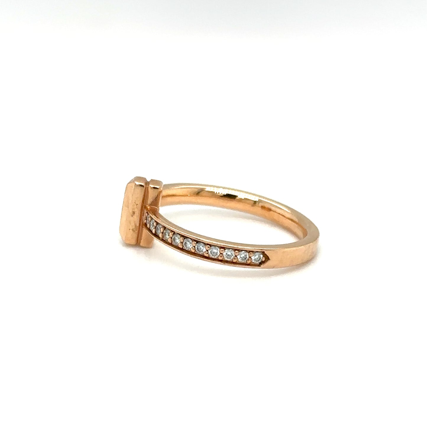 Tiffany & Co. T1 Ring With Diamonds In 18K Rose Gold