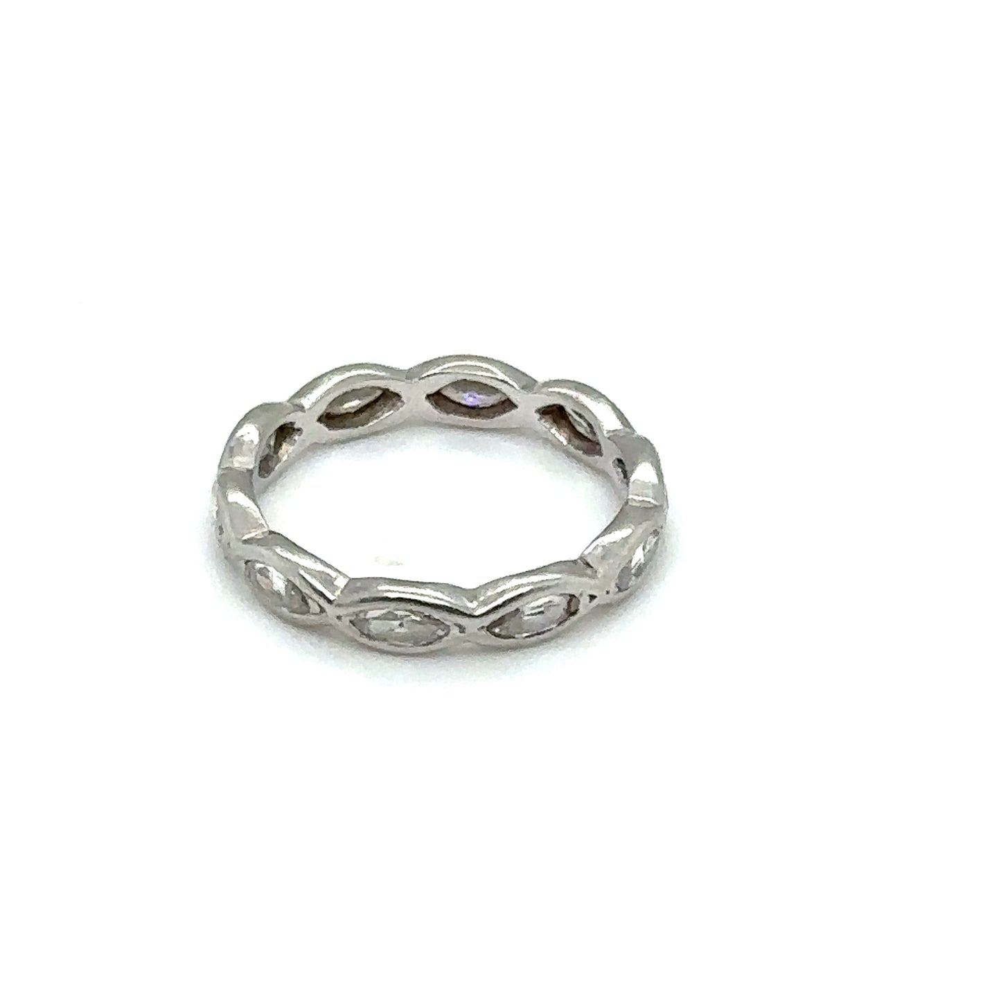 Circa 1940s Marquise Diamond Eternity Band Ring in Platinum