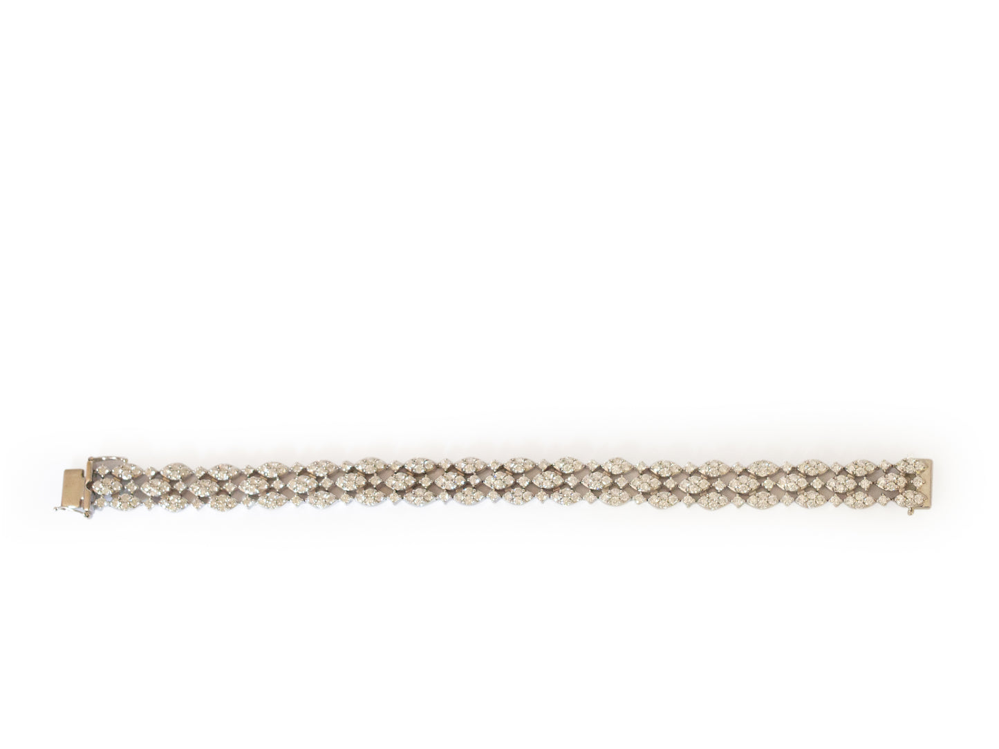 5.00 Carat Total Weight Diamond White Gold Bracelet