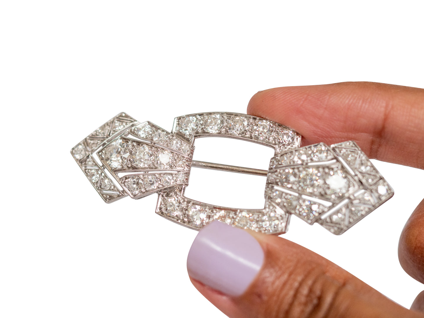 5.25 Carat Diamond Platinum Brooch
