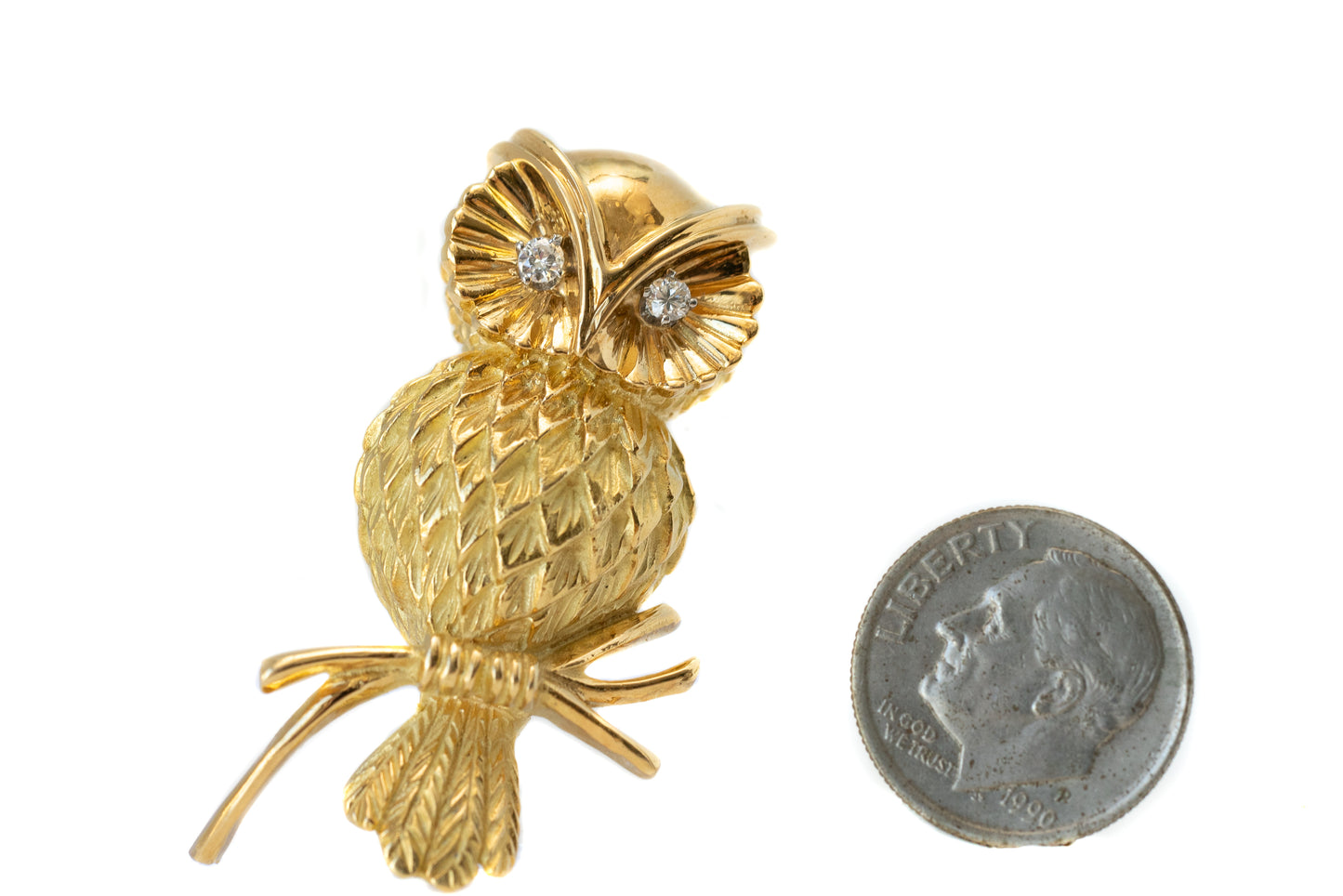 Tiffany and Co. 18k Gold Owl Brooch
