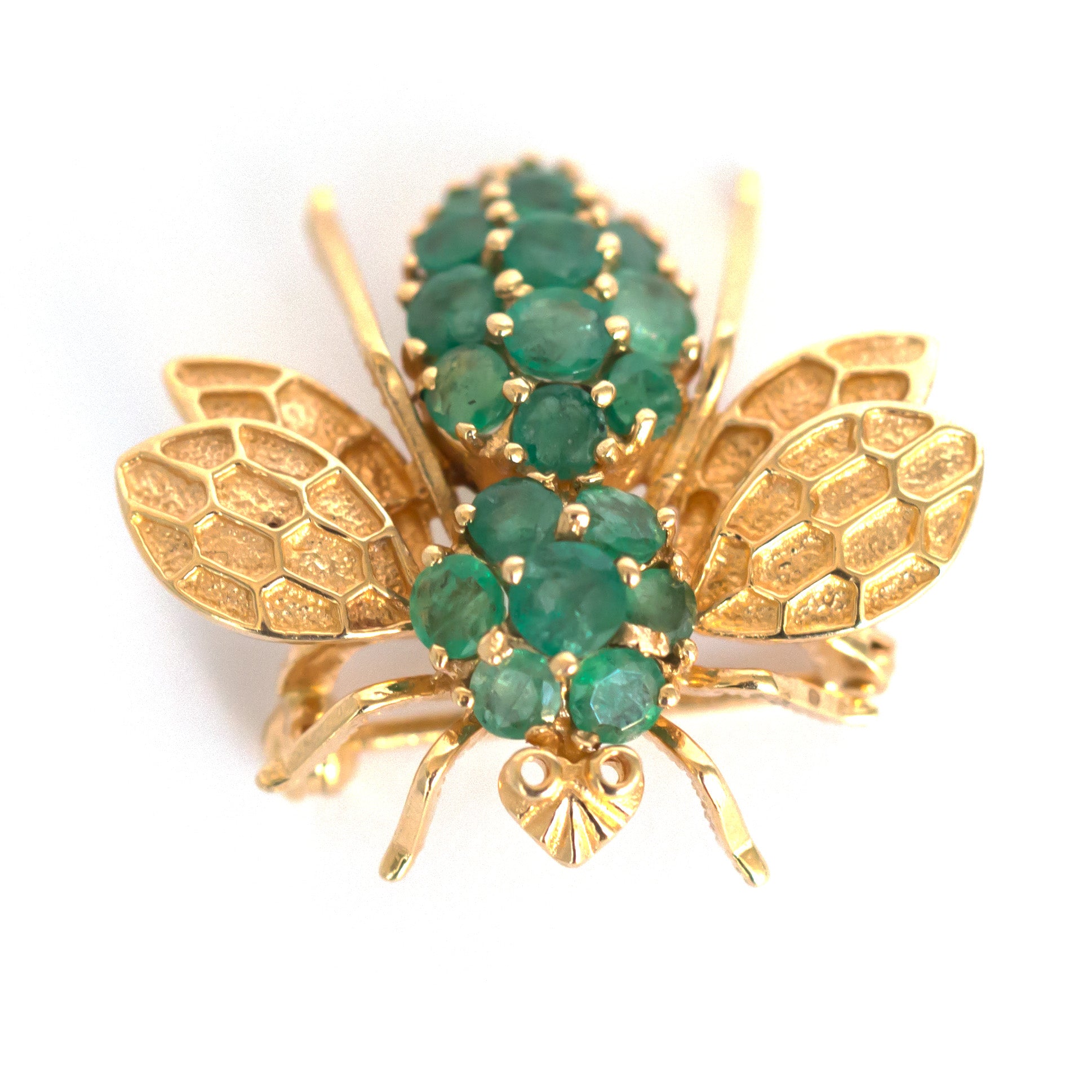 Estate 14K Yellow Gold Butterfly Brooch with Pearls