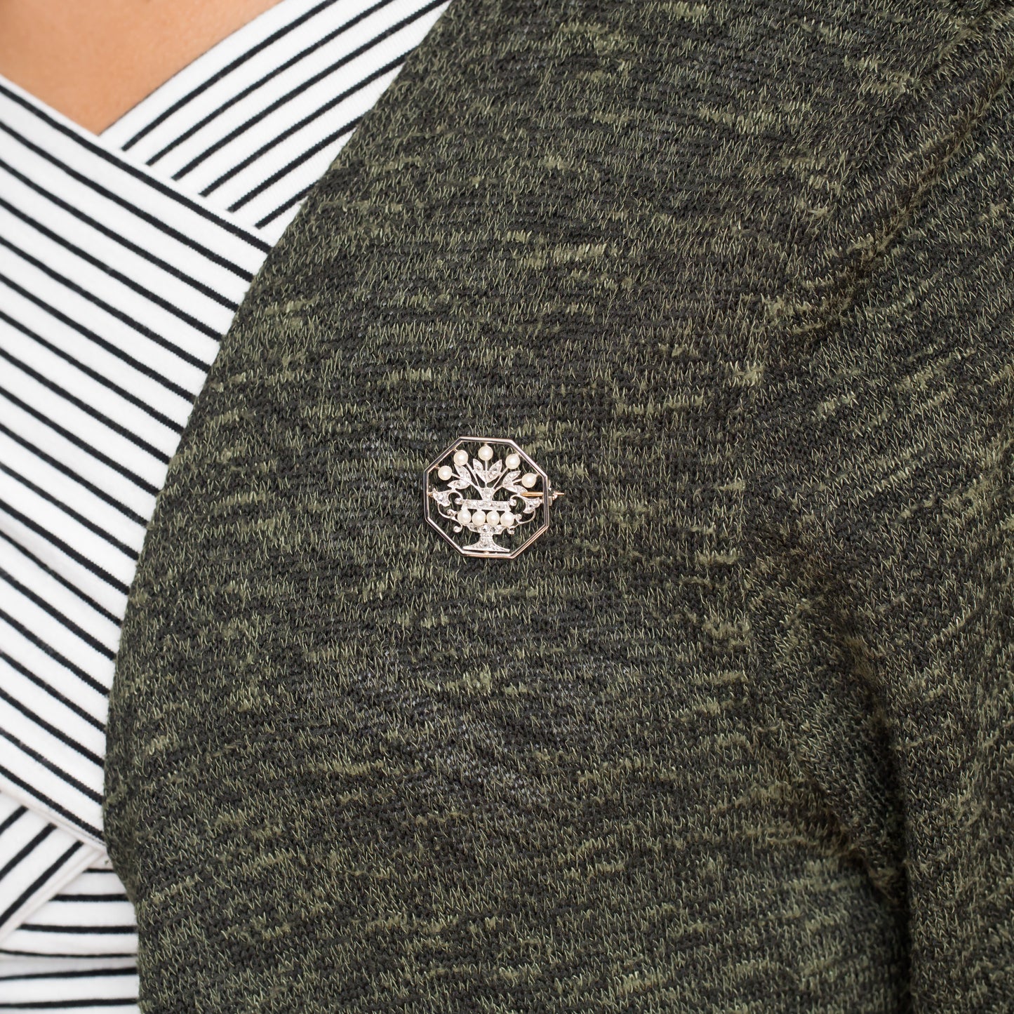 Pearl Platinum and Yellow Gold Tiffany & Co. Brooch