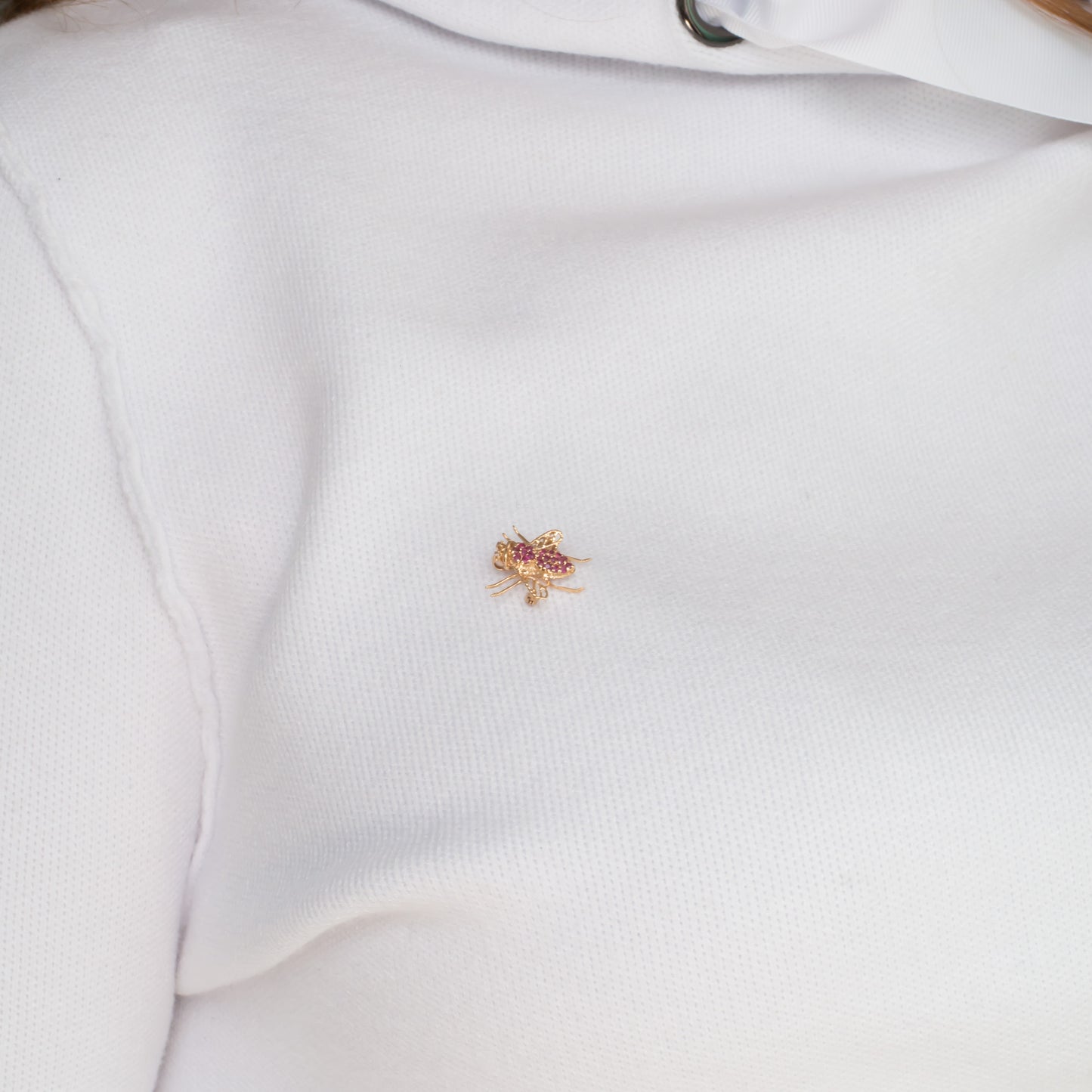 .50 Carat Total Weight Ruby Yellow Gold Brooch