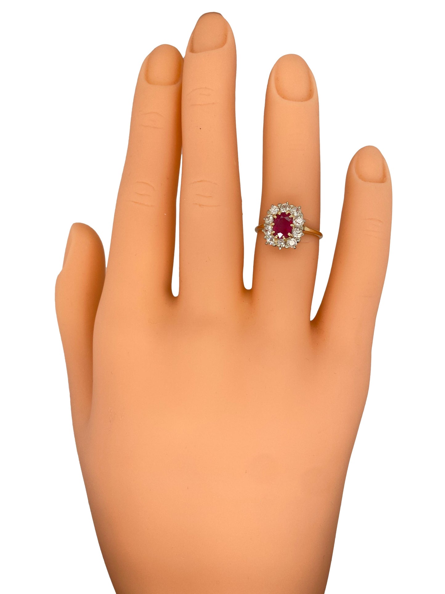 Circa 1920s Art Deco 1.0ct Ruby and Diamond Ring in 14K Gold