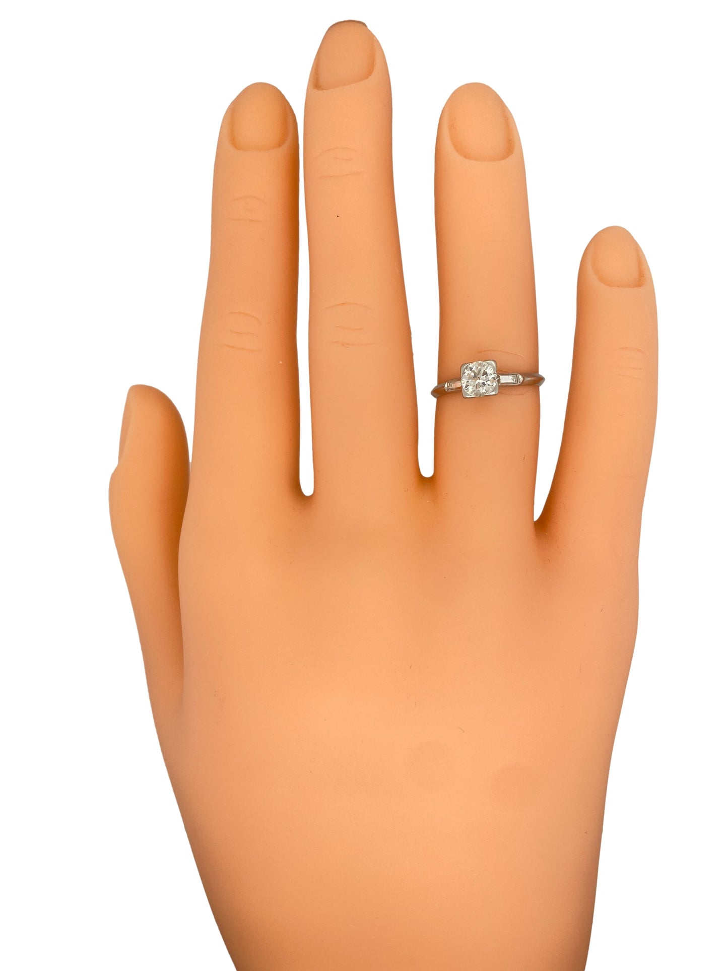 Circa 1920s 0.60ct Old European Cut Diamond Ring in Platinum