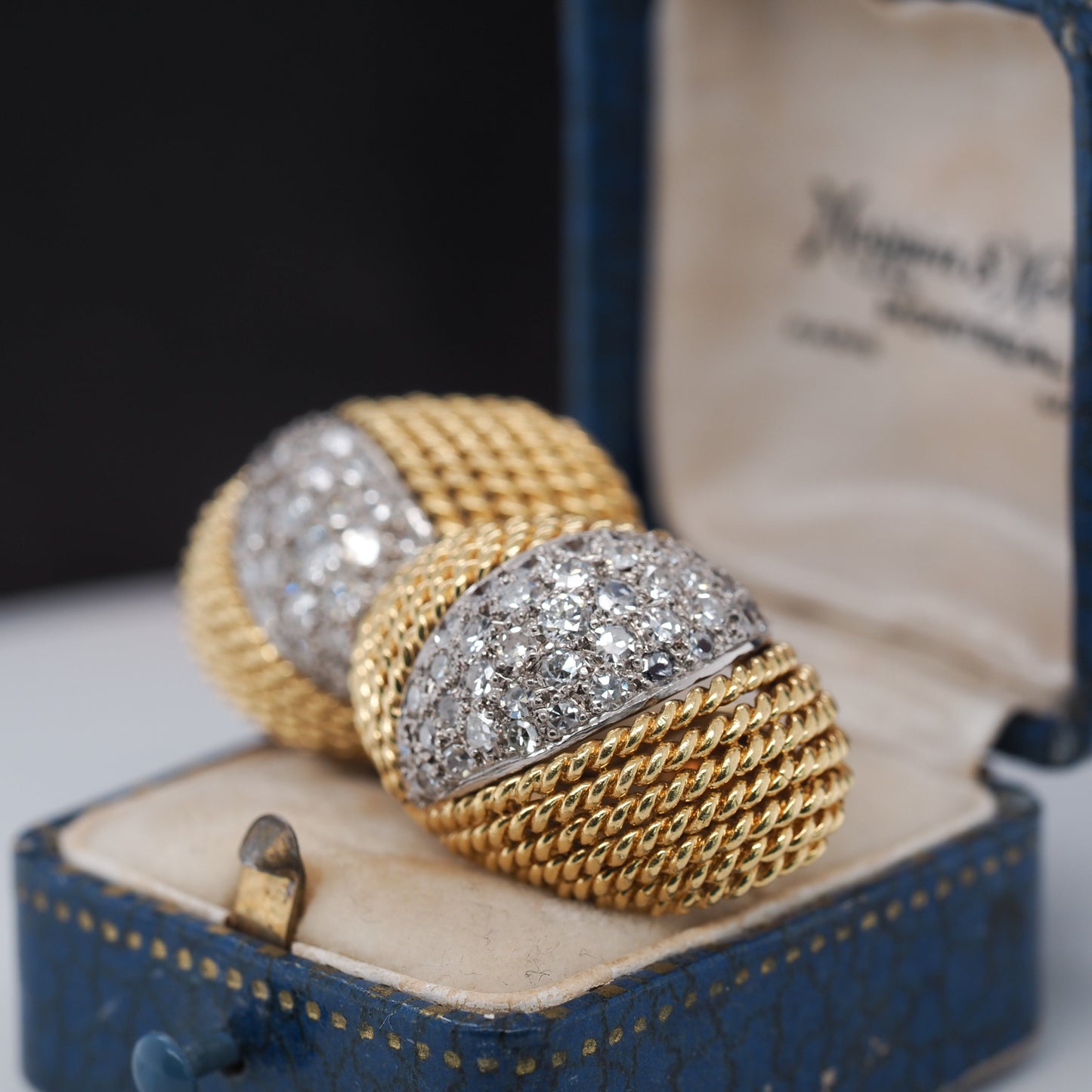 18K Yellow Gold 4.00 cttw Round and Single Cut Brilliant Diamond Earrings