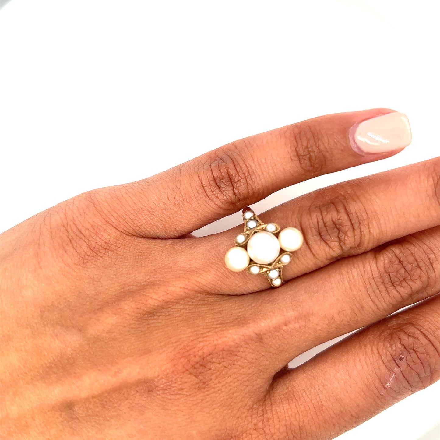 Vintage Pearl 10K Rose Gold Ring