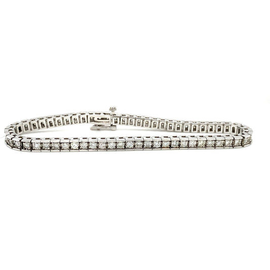 Circa 2000s 3.30 CTW Diamond Tennis Bracelet in 14K White Gold