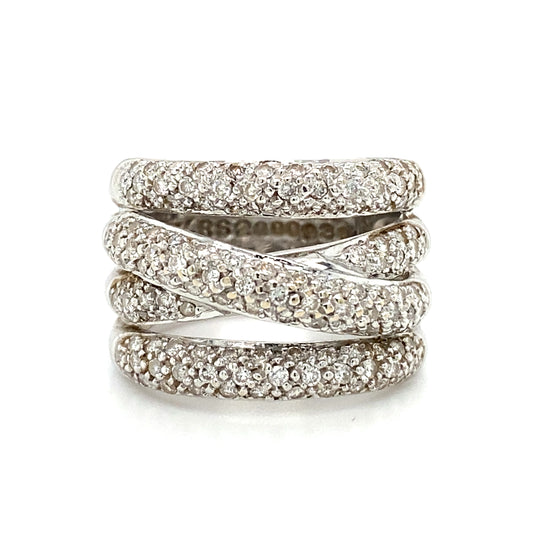 LE VIAN Diamond Crossover Ring in 18k White Gold