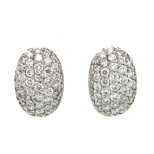 Tiffany & Co. 4.0 CTW Pave Diamond Earrings in 18K White Gold