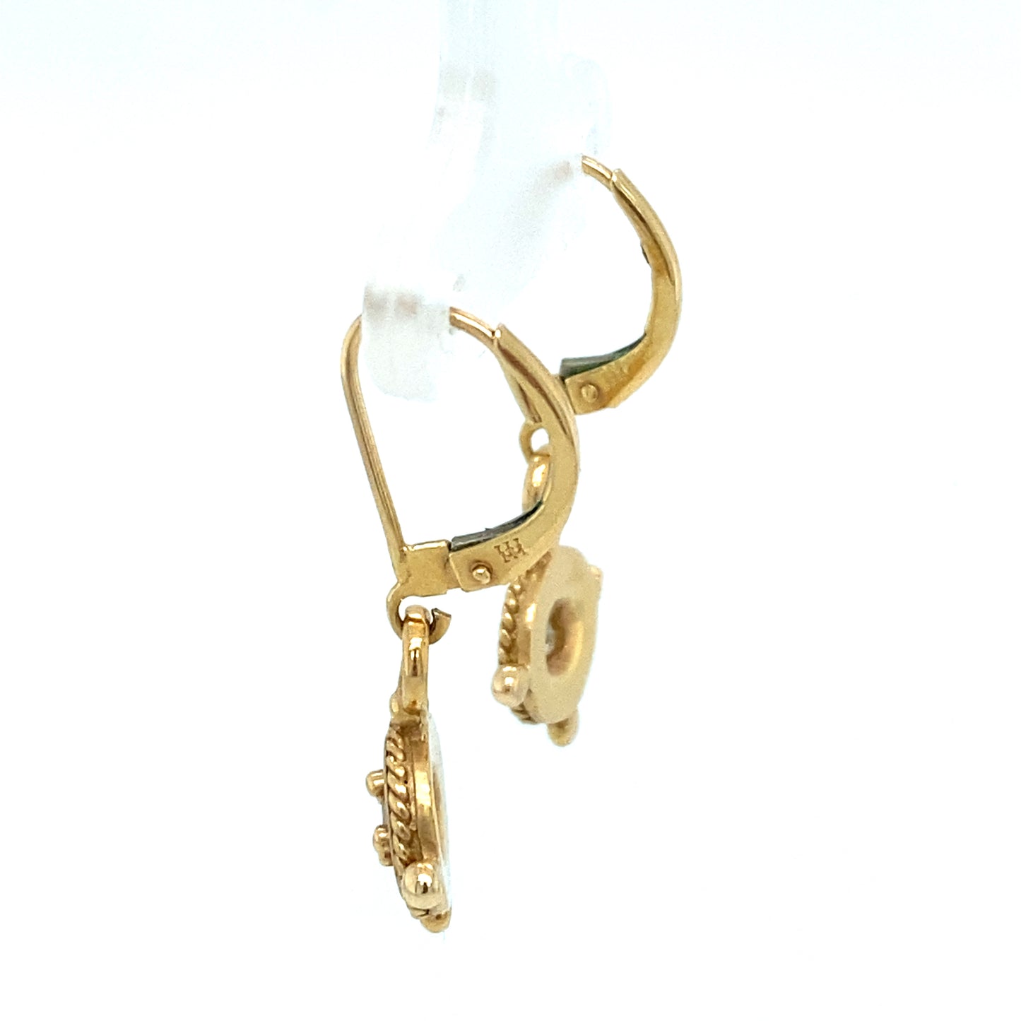 Circa 2000s Diamond Charm Dangle Earrings in 14K Gold