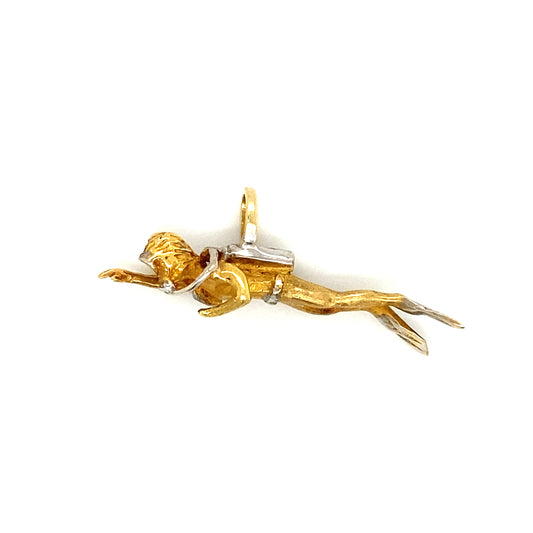 Circa 2000s Scuba Diver Pendant in 14k Gold
