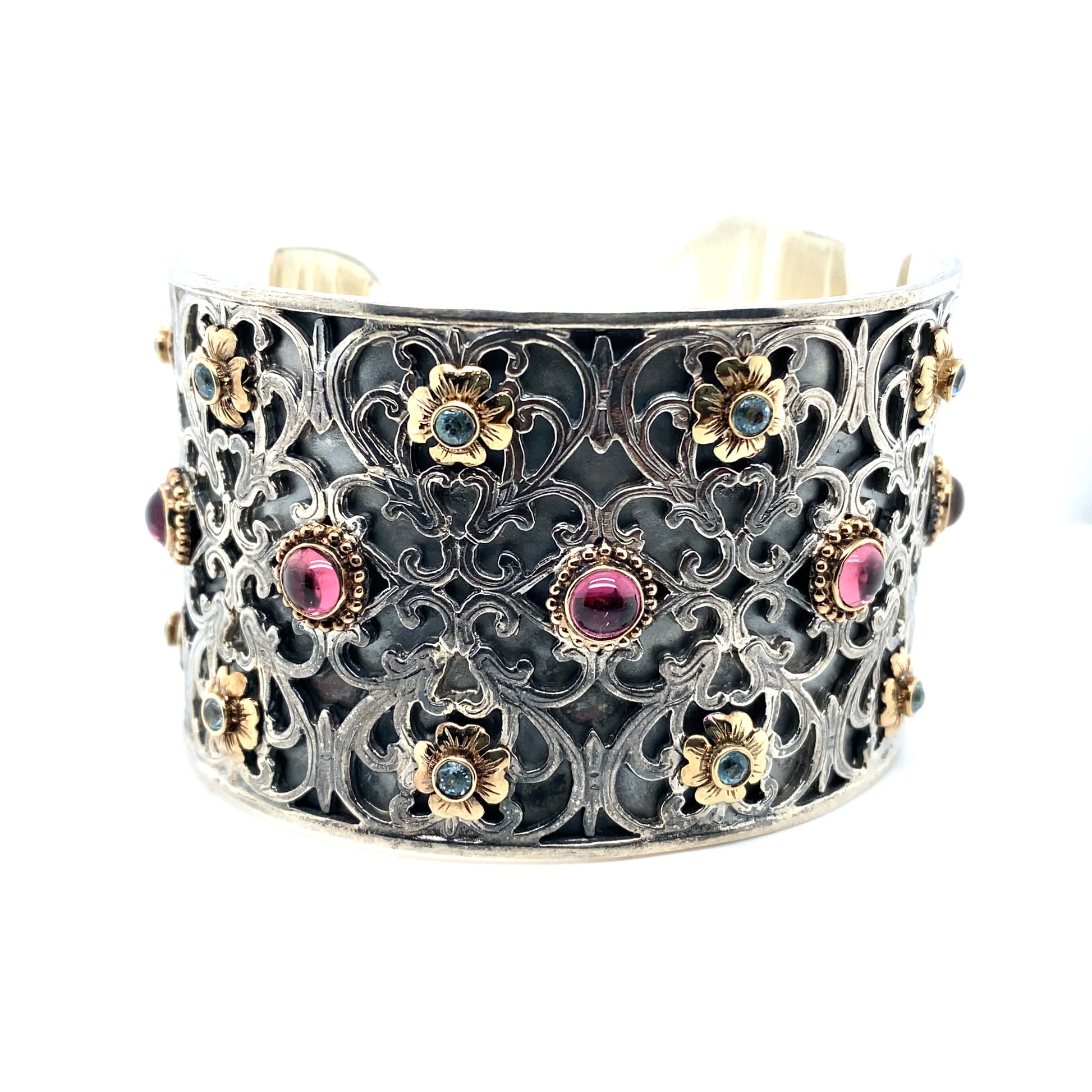 KONSTANTINO Amethyst and Blue Topaz Cuff Bracelet in Sterling Silver – The  Verma Group