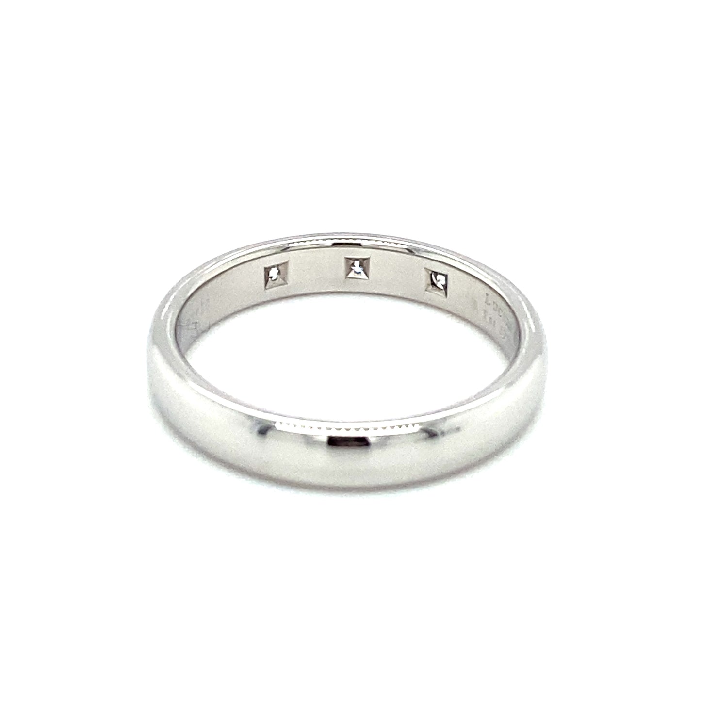 TIFFANY & CO. Lucida Mens' Three Stone Wedding Band in Platinum
