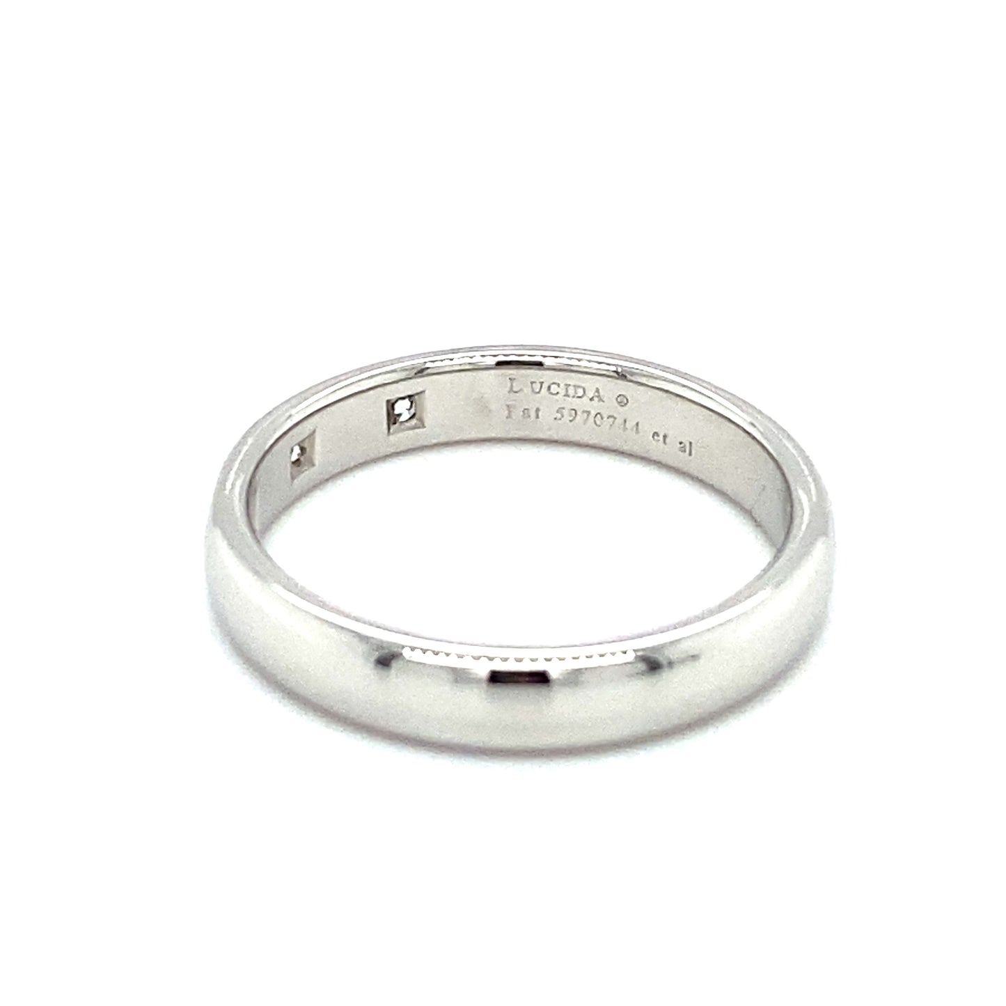 TIFFANY & CO. Lucida Mens' Three Stone Wedding Band in Platinum