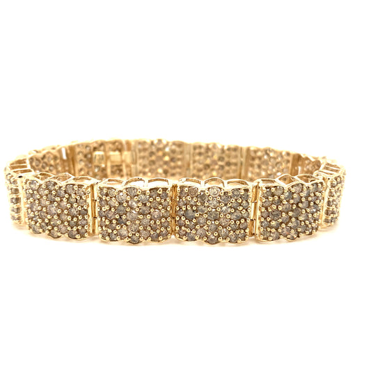 Circa 2000s 10.0 CTW Brown Diamond Bracelet in 10K Gold